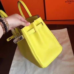 Replica Hermes Yellow Birkin 30 Palladium Hardware Bag