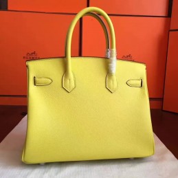 Replica Hermes Yellow Birkin 30 Palladium Hardware Bag