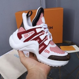 Replica Louis Vuitton White Red Burgundy Archlight Trainers Sneakers