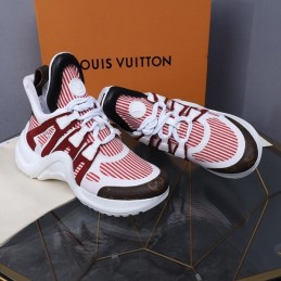 Replica Louis Vuitton White Red Burgundy Archlight Trainers Sneakers