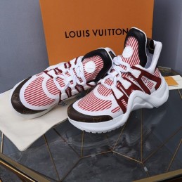 Replica Louis Vuitton White Red Burgundy Archlight Trainers Sneakers