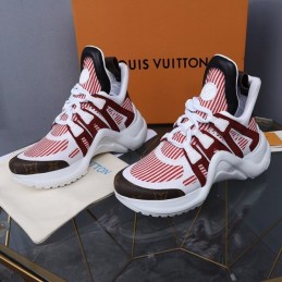 Replica Louis Vuitton White Red Burgundy Archlight Trainers Sneakers