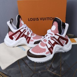Replica Louis Vuitton White Red Burgundy Archlight Trainers Sneakers