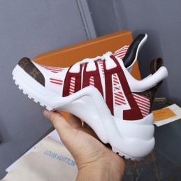 Replica Louis Vuitton White Red Burgundy Archlight Trainers Sneakers