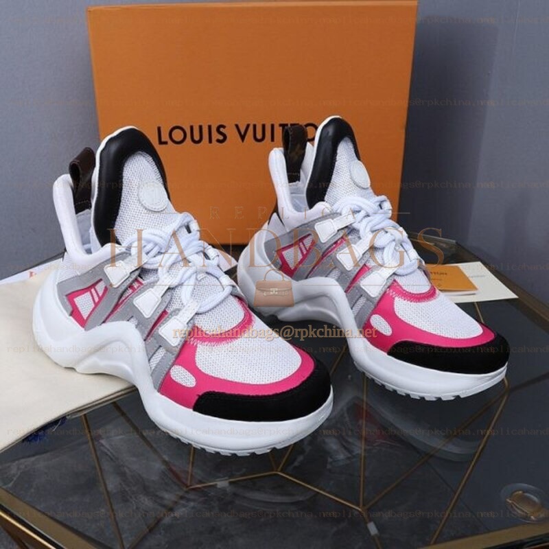 Replica Louis Vuitton White Pink Gray Archlight Trainers Sneakers