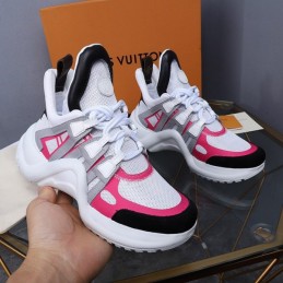 Replica Louis Vuitton White Pink Gray Archlight Trainers Sneakers