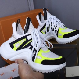 Replica Louis Vuitton White Neon Yellow Black Archlight Trainers Sneakers