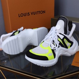 Replica Louis Vuitton White Neon Yellow Black Archlight Trainers Sneakers