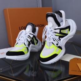 Replica Louis Vuitton White Neon Yellow Black Archlight Trainers Sneakers