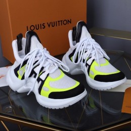 Replica Louis Vuitton White Neon Yellow Black Archlight Trainers Sneakers