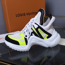 Replica Louis Vuitton White Neon Yellow Black Archlight Trainers Sneakers