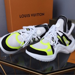 Replica Louis Vuitton White Neon Yellow Black Archlight Trainers Sneakers