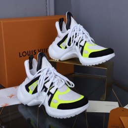 Replica Louis Vuitton White Neon Yellow Black Archlight Trainers Sneakers