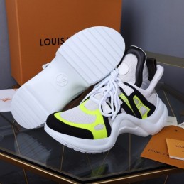Replica Louis Vuitton White Neon Yellow Black Archlight Trainers Sneakers