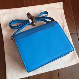 Replica Hermes Blue Roulis 18 Bag Palladium Chain