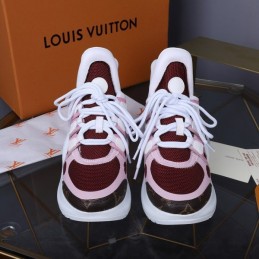Replica Louis Vuitton White Dark Burgundy Archlight Trainers Sneakers