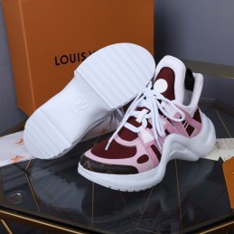 Replica Louis Vuitton White Dark Burgundy Archlight Trainers Sneakers