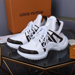 Replica Louis Vuitton White Black Brown Archlight Trainers Sneakers