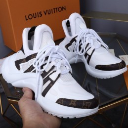 Replica Louis Vuitton White Black Brown Archlight Trainers Sneakers