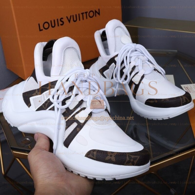 Replica Louis Vuitton White Black Brown Archlight Trainers Sneakers