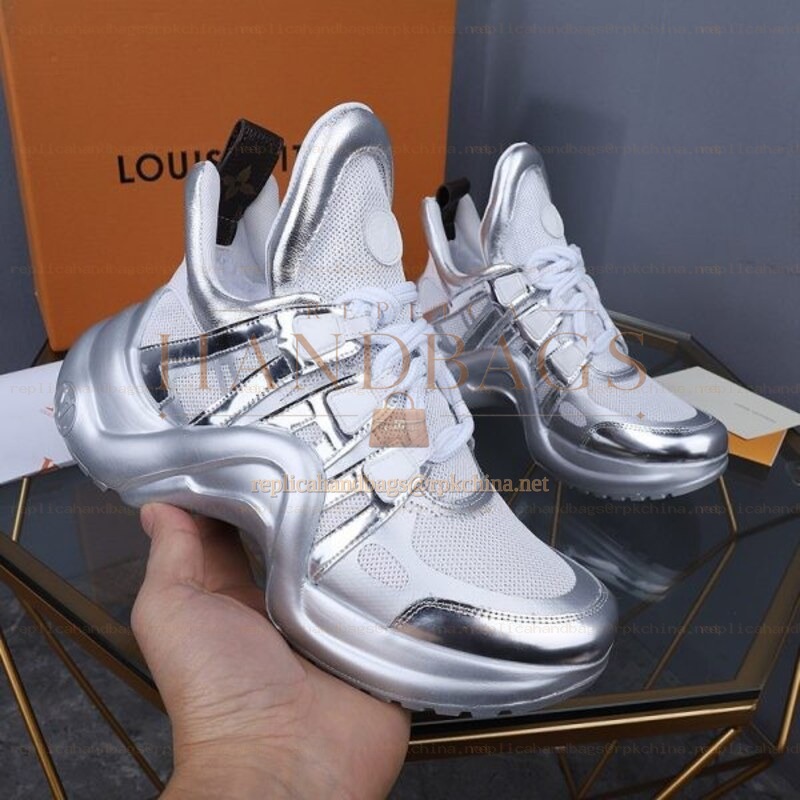Replica Louis Vuitton Silver White Archlight Trainers Sneakers