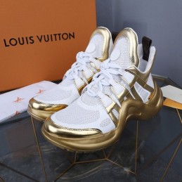 Replica Louis Vuitton Gold White Archlight Trainers Sneakers