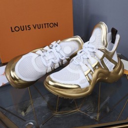 Replica Louis Vuitton Gold White Archlight Trainers Sneakers
