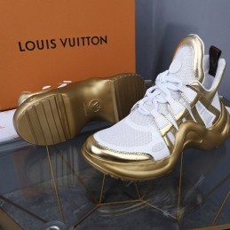 Replica Louis Vuitton Gold White Archlight Trainers Sneakers