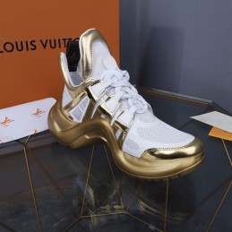 Replica Louis Vuitton Gold White Archlight Trainers Sneakers