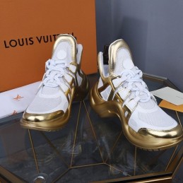 Replica Louis Vuitton Gold White Archlight Trainers Sneakers