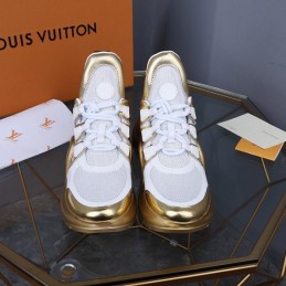 Replica Louis Vuitton Gold White Archlight Trainers Sneakers