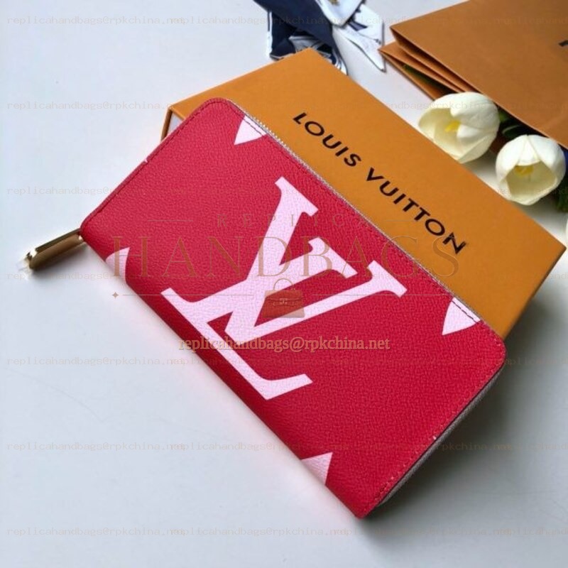 Replica Louis Vuitton Red Oversized LV Zippy Wallet