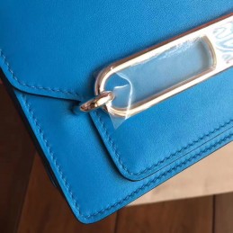 Replica Hermes Blue Roulis 18 Bag Palladium Chain