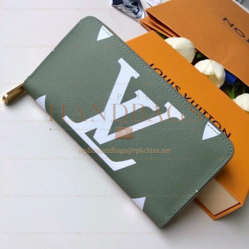 Replica Louis Vuitton Khaki Oversized LV Zippy Wallet