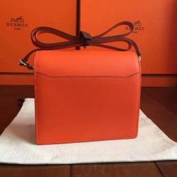 Replica Hermes Orange Roulis 18 Bag Palladium Chain