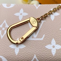 Replica Louis Vuitton White Taupe Oversized Monogram Chain Key Pouch