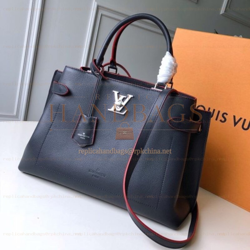 Replica Louis Vuitton Black Burgundy Trim Lockme Day