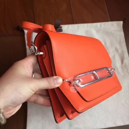 Replica Hermes Orange Roulis 18 Bag Palladium Chain