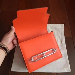 Replica Hermes Orange Roulis 18 Bag Palladium Chain