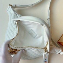 Replica Louis Vuitton White Quilted New Wave Bumbag