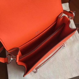 Replica Hermes Orange Roulis 18 Bag Palladium Chain