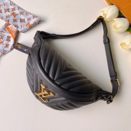 Replica Louis Vuitton Black Quilted New Wave Bumbag