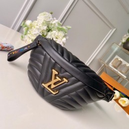 Replica Louis Vuitton Black Quilted New Wave Bumbag
