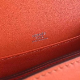 Replica Hermes Orange Roulis 18 Bag Palladium Chain