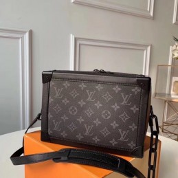 Replica Louis Vuitton Dark Brown Monogram Black Trim Soft Trunk