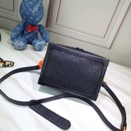 Replica Louis Vuitton Black Embossed Monogram Soft Trunk