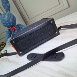 Replica Louis Vuitton Black Embossed Monogram Soft Trunk