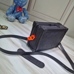 Replica Louis Vuitton Black Embossed Monogram Soft Trunk