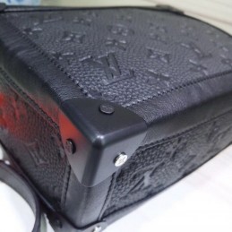 Replica Louis Vuitton Black Embossed Monogram Soft Trunk
