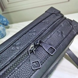 Replica Louis Vuitton Black Embossed Monogram Soft Trunk